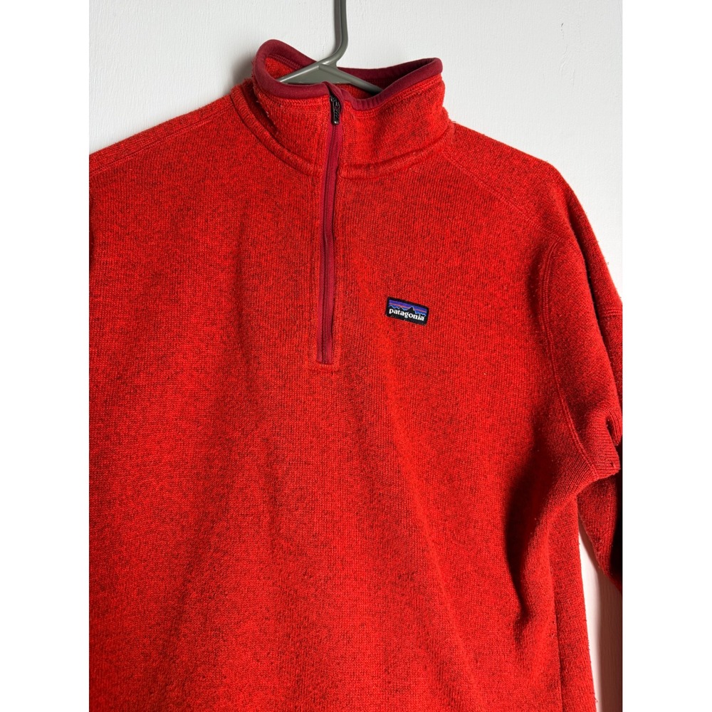 Patagonia Better Sweater 1/4 Zip Pullover Red Heathered Fleece Mens Small